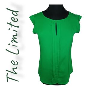 The Limited Green Peek-A-Boo Front Blouse Small